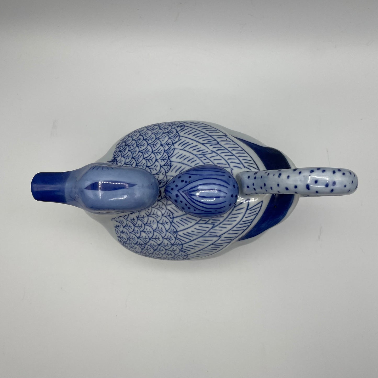 Blue & White Duck Ceramic Teapot