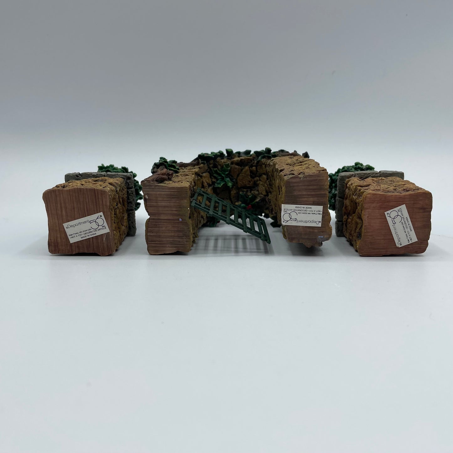 Dept. 56 Stone Corner Posts with Holly Trees and Stone Archway # 52648