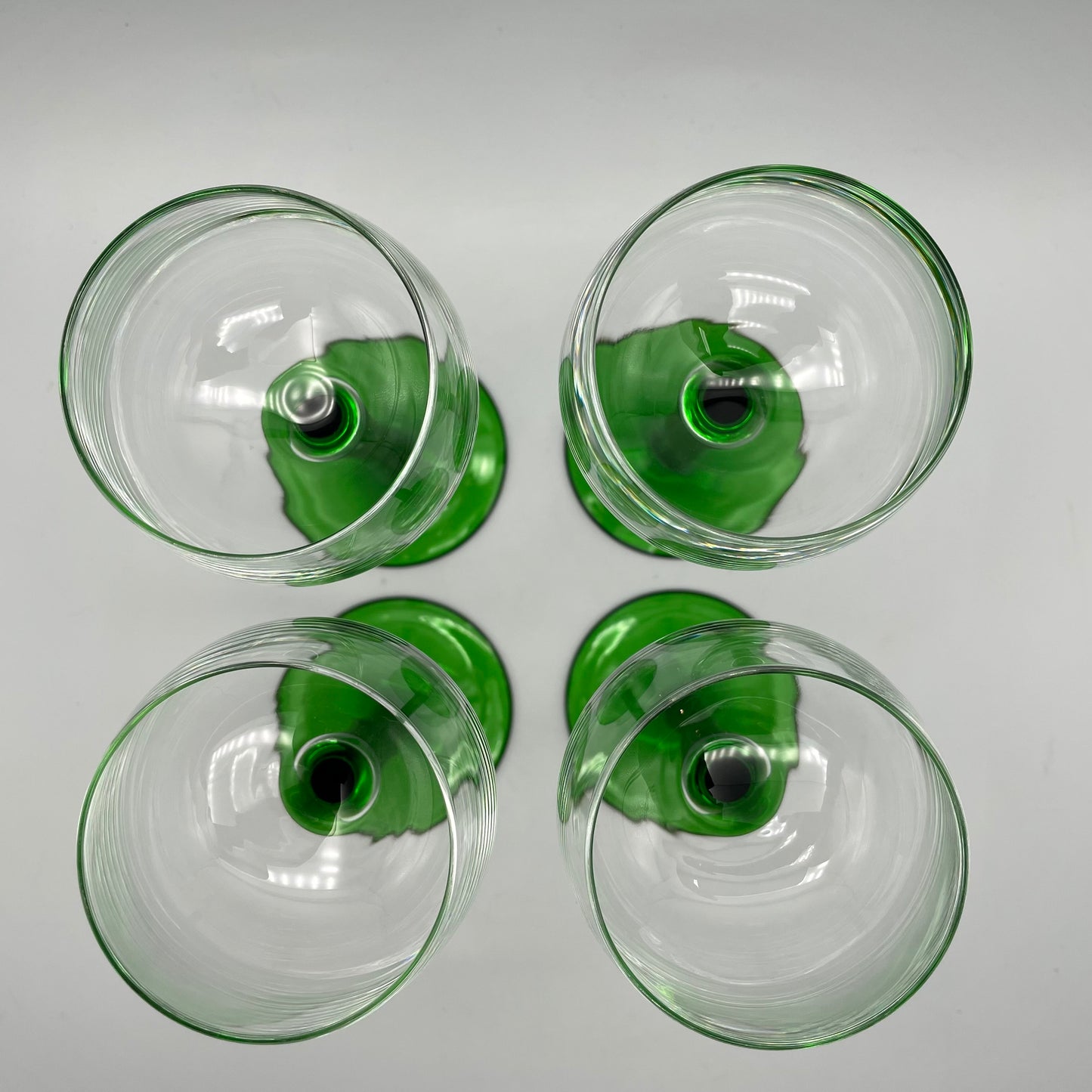 Luminarc Wine Glass Emerald Green Stem, Clear Glass, Set of 4
