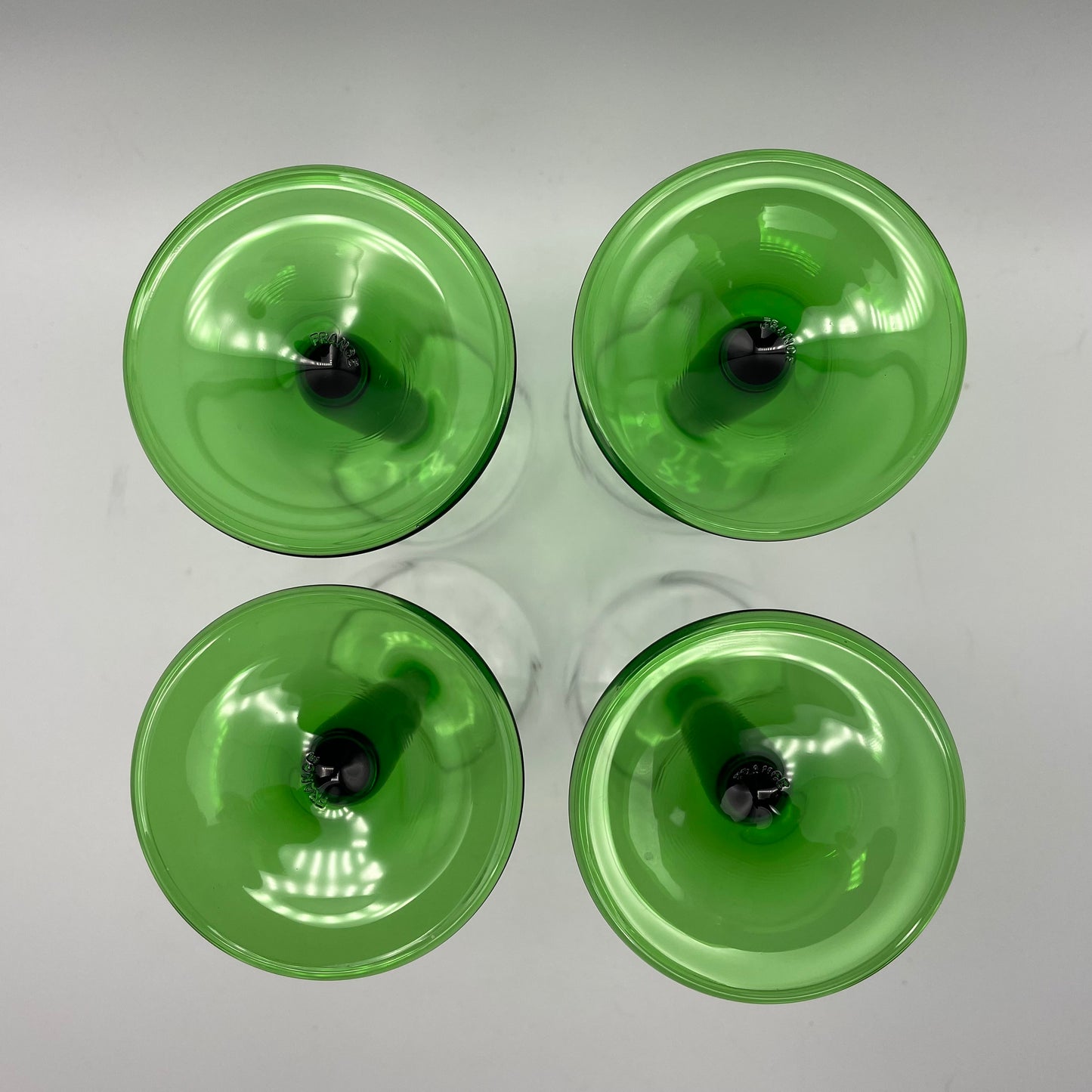 Luminarc Wine Glass Emerald Green Stem, Clear Glass, Set of 4