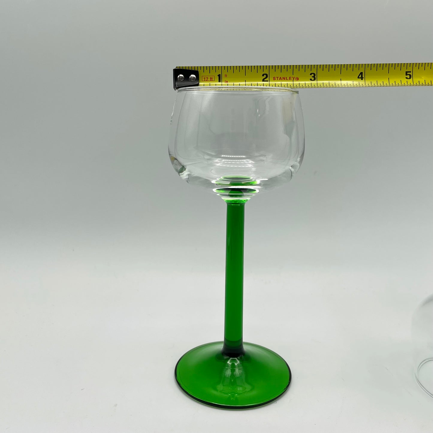 Luminarc Wine Glass Emerald Green Stem, Clear Glass, Set of 4