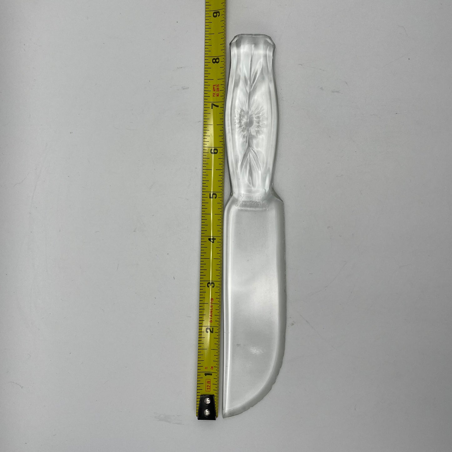 Vintage DUR-X Glass Cake  Pie Knife Star Burst Design USA