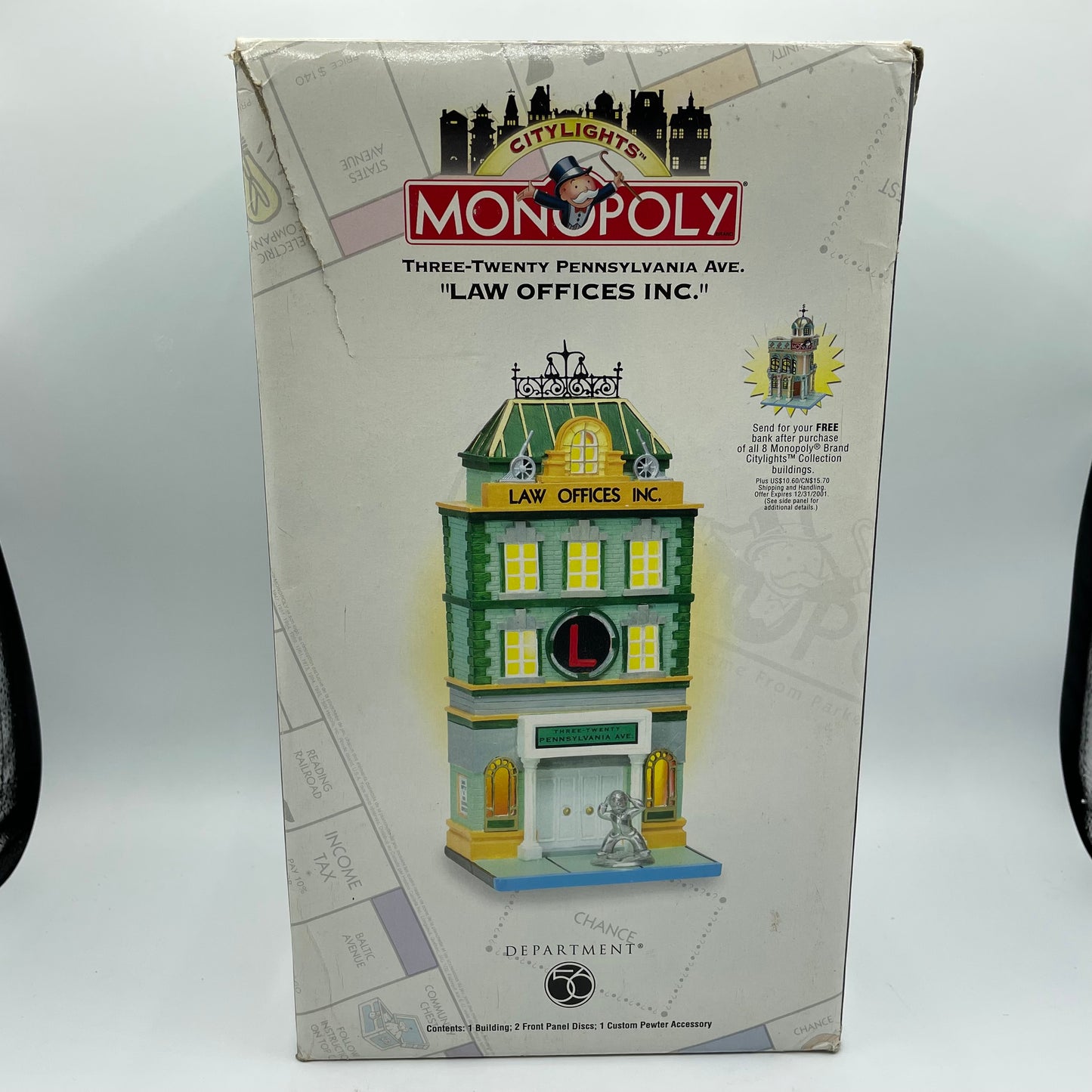 Dept. 56 Monopoly City Lights- 320 Pennsylvania Ave- Law Offices- #56.13606