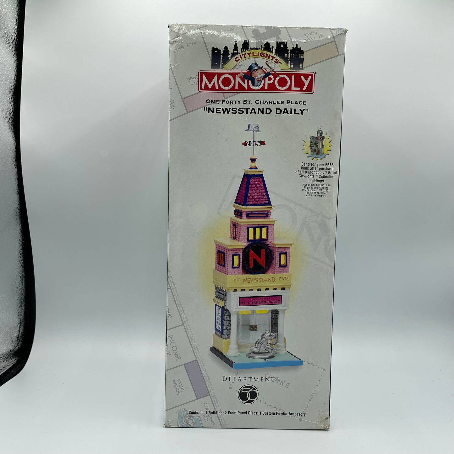 Dept. 56 Monopoly City Lights 140 St. Charles Place- Newsstand Daily- #56.13602