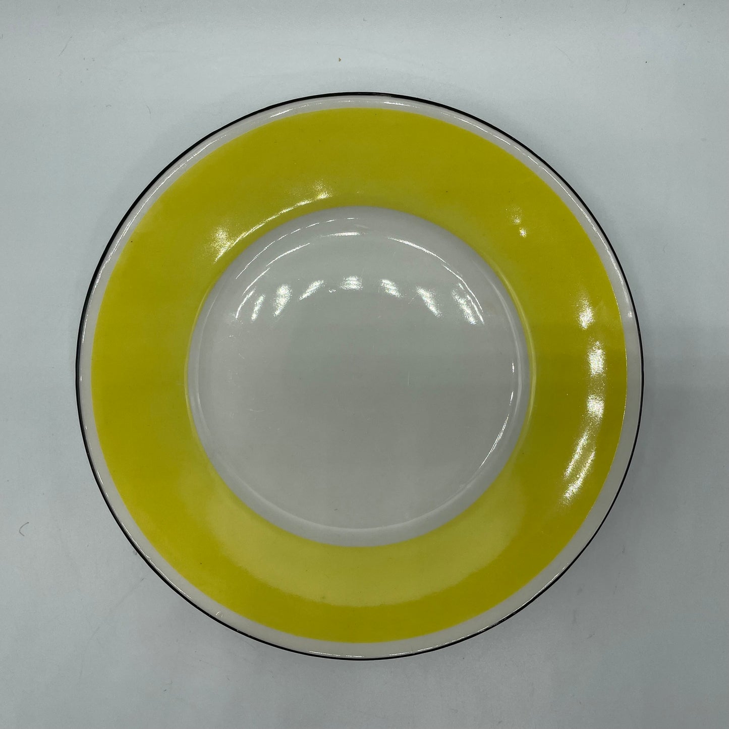 Yellow with Black Trim Demitasse Cups, Saucers,and Cake Plates Germany