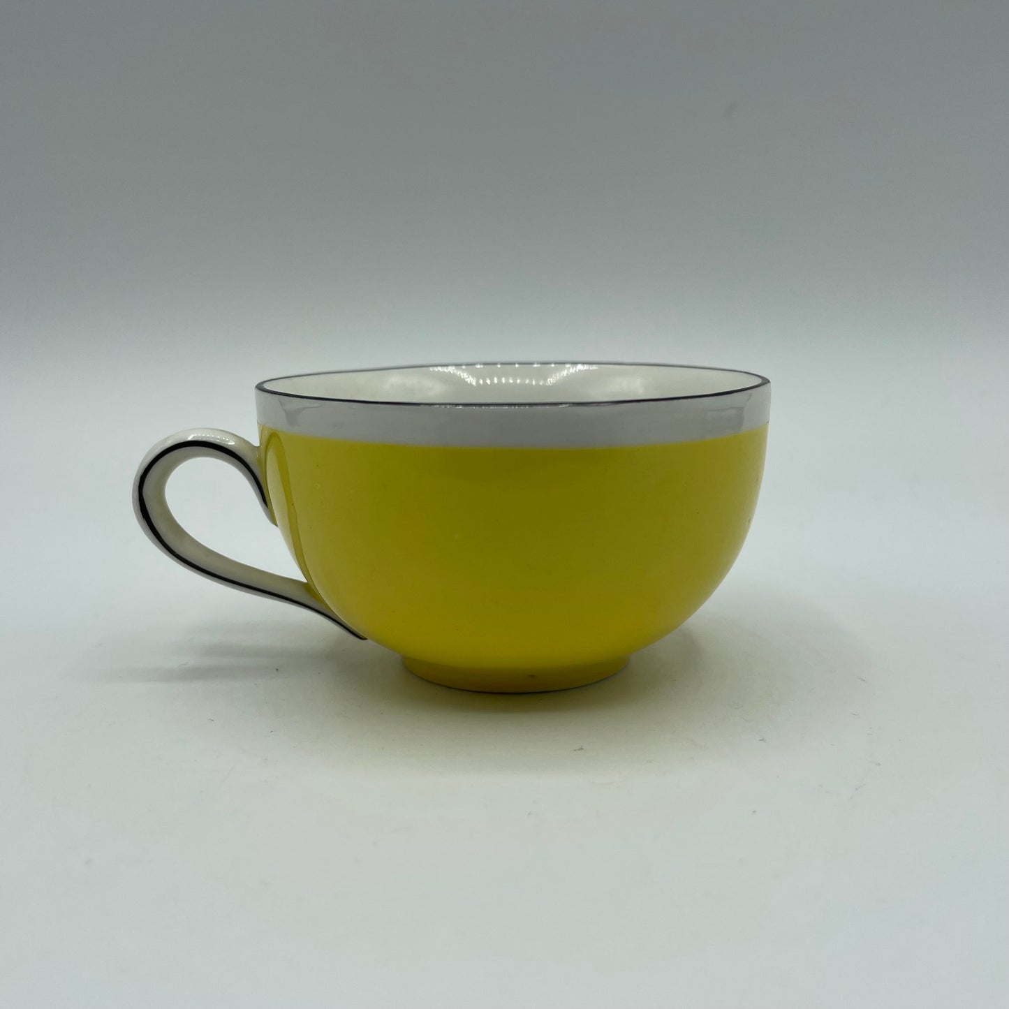 Yellow with Black Trim Demitasse Cups, Saucers,and Cake Plates Germany