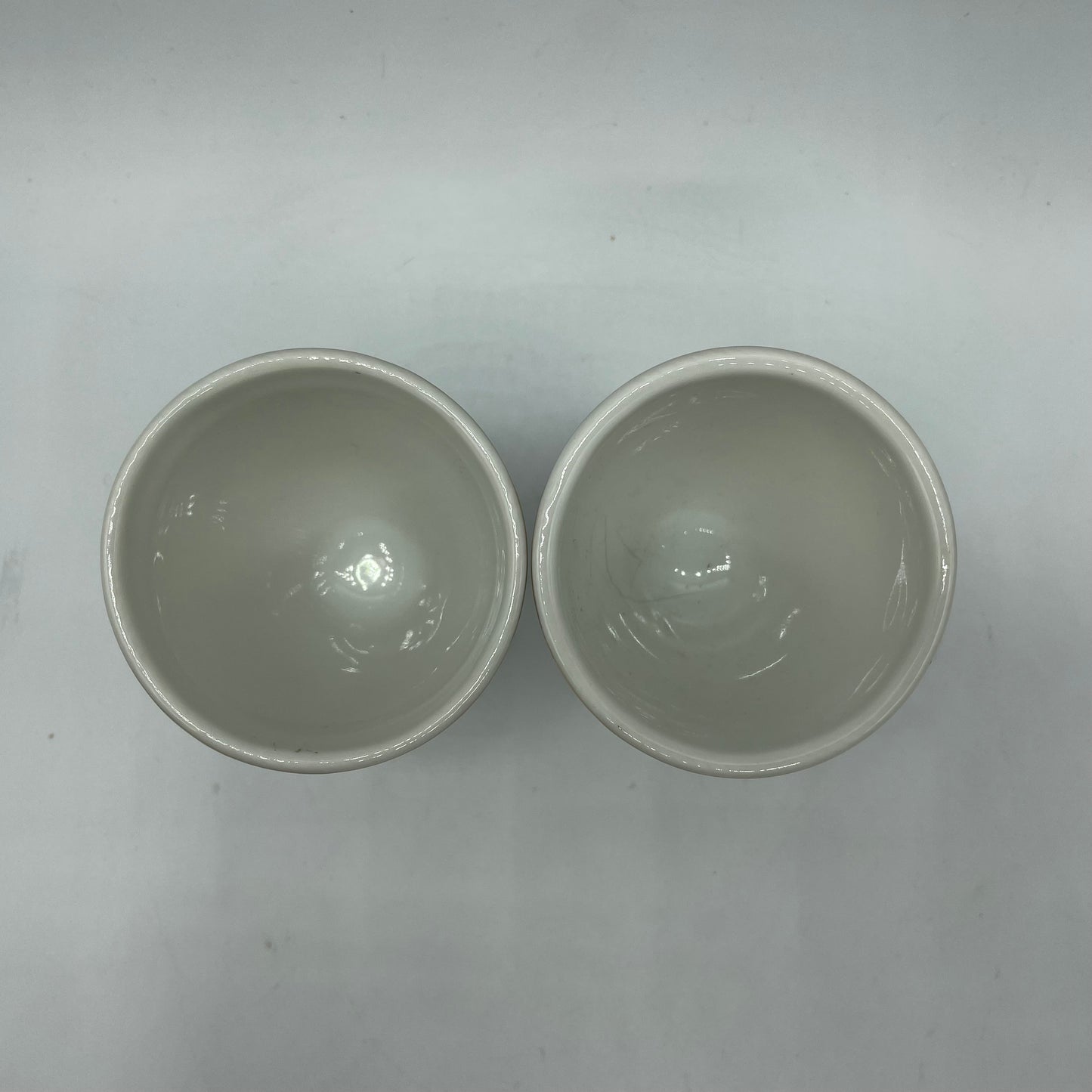 Fancy Egg Cups Ceramic, White With Gold Accents, Vintage, Set of 2