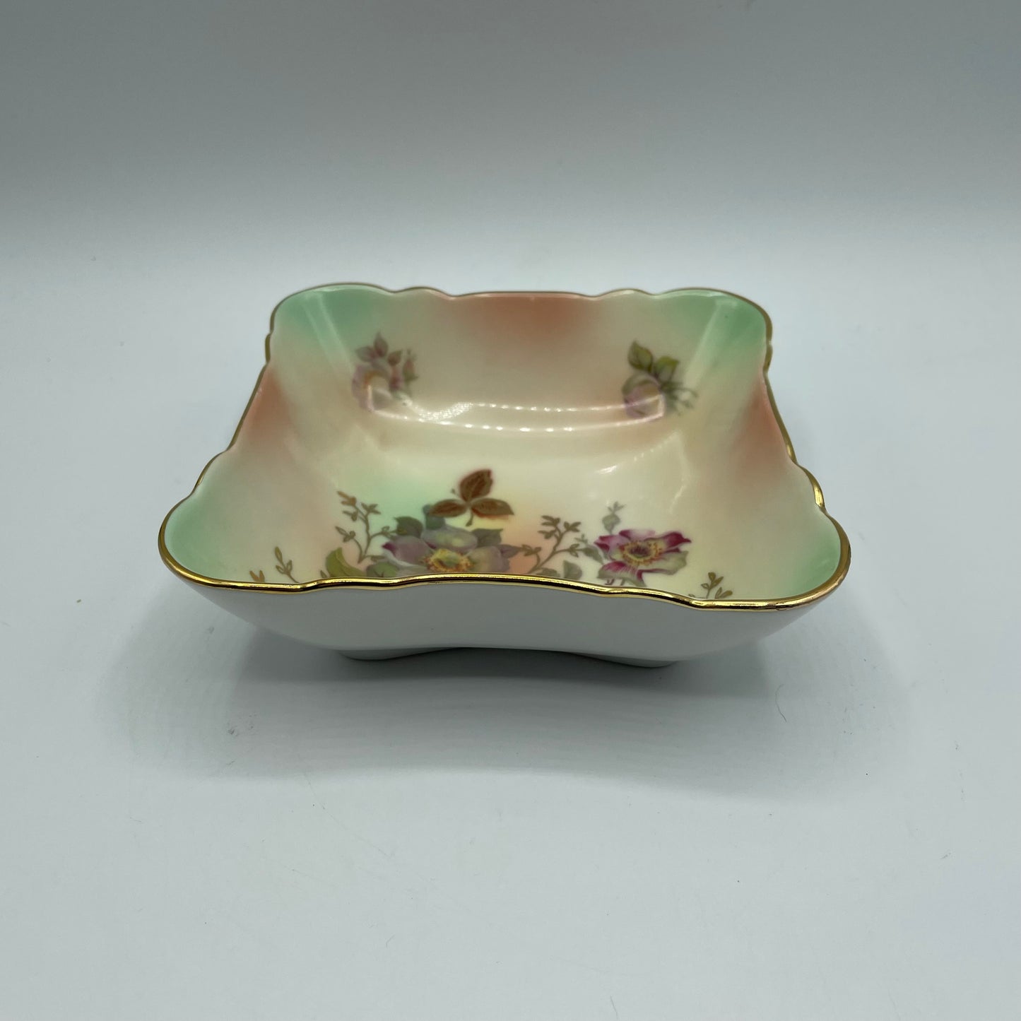 Decorative Square Bowl, Floral Pattern, Schuman Arzberg Germany