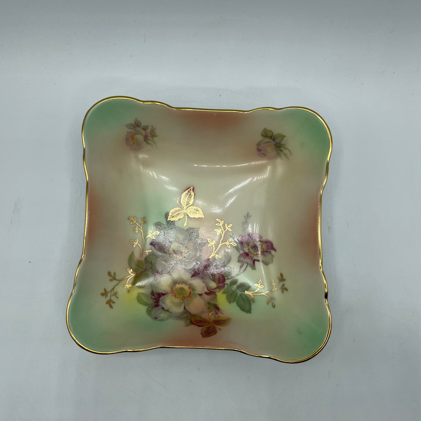 Decorative Square Bowl, Floral Pattern, Schuman Arzberg Germany