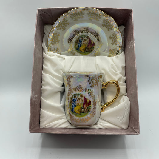 Czech Republic Gold Gilded Cup and Saucer