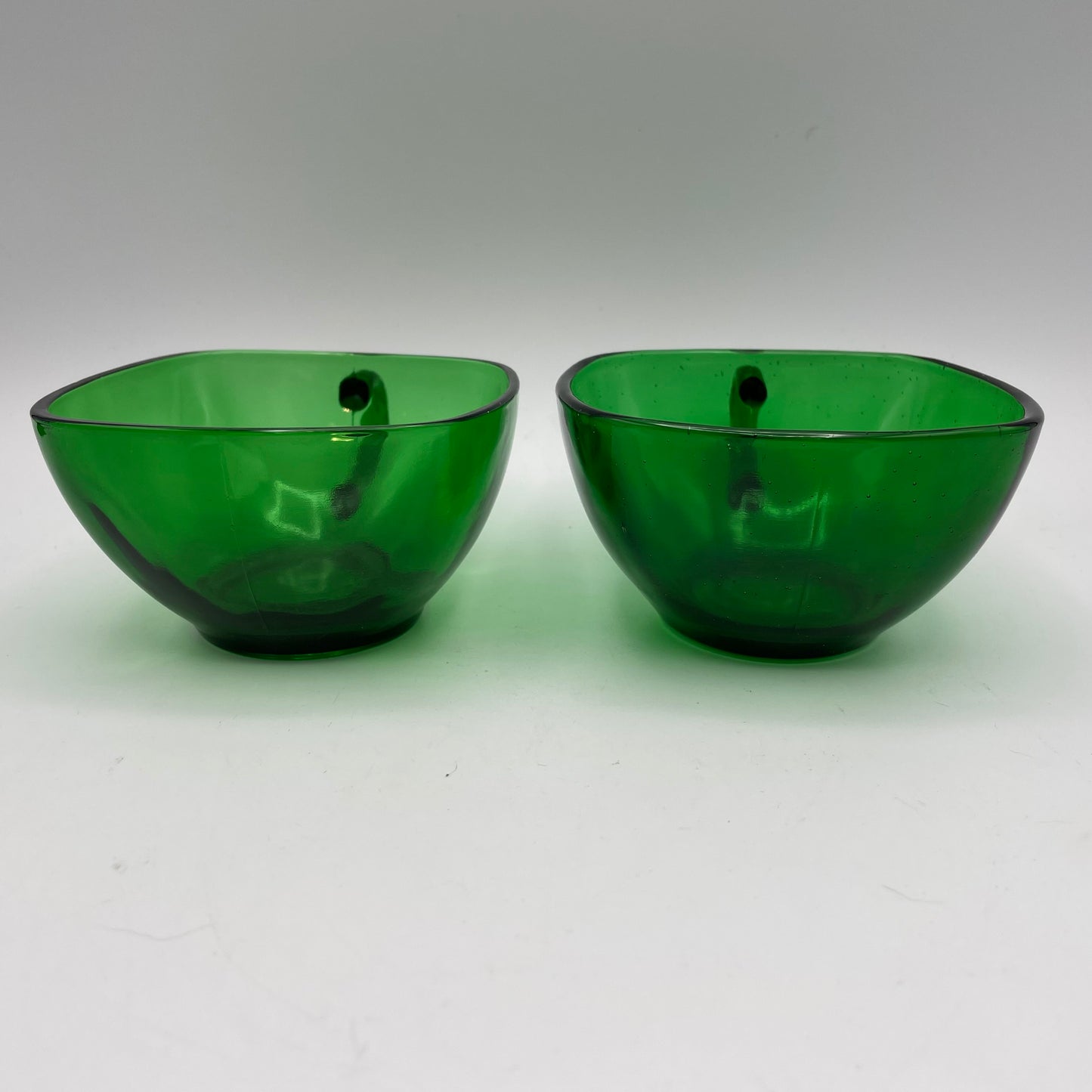 Anchor Hocking Green Charm Cups and Saucers, Set of 4