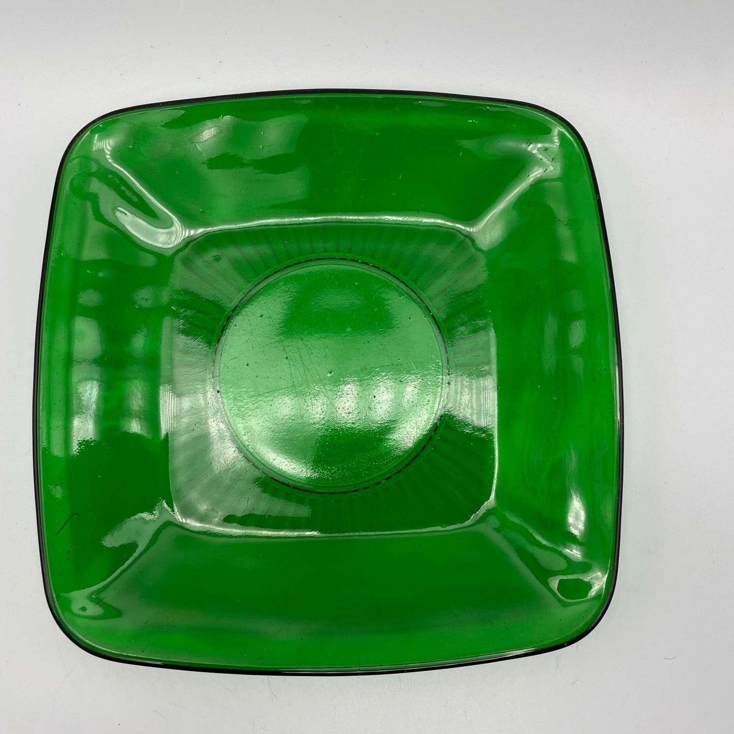 Anchor Hocking Green Charm Cup, Saucer and Cake Plate