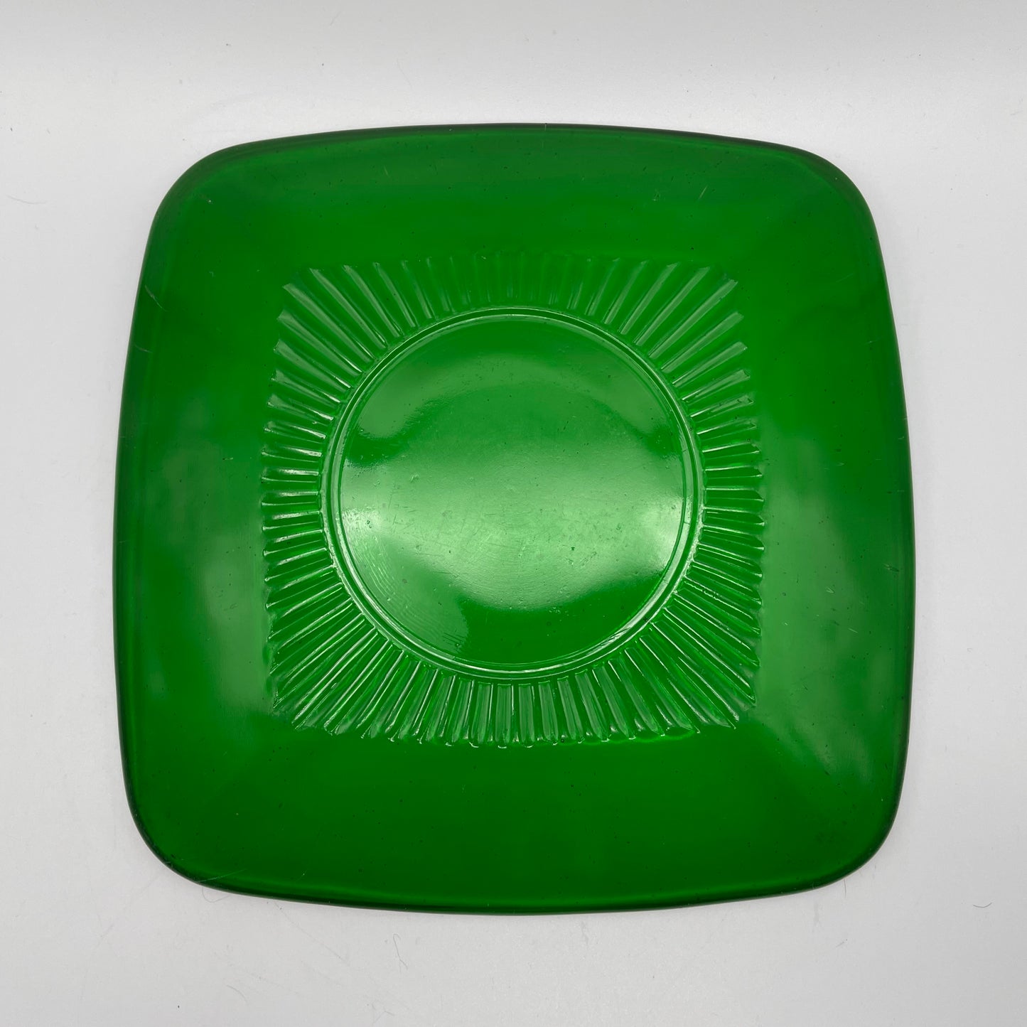 Anchor Hocking Green Charm Cup, Saucer and Cake Plate
