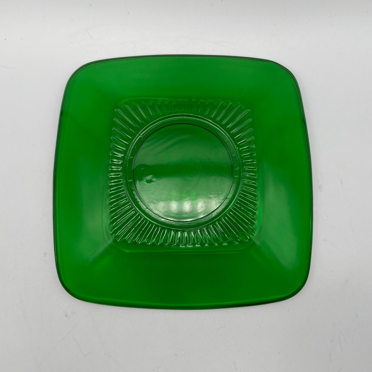 Anchor Hocking Green Charm Cup, Saucer and Cake Plate