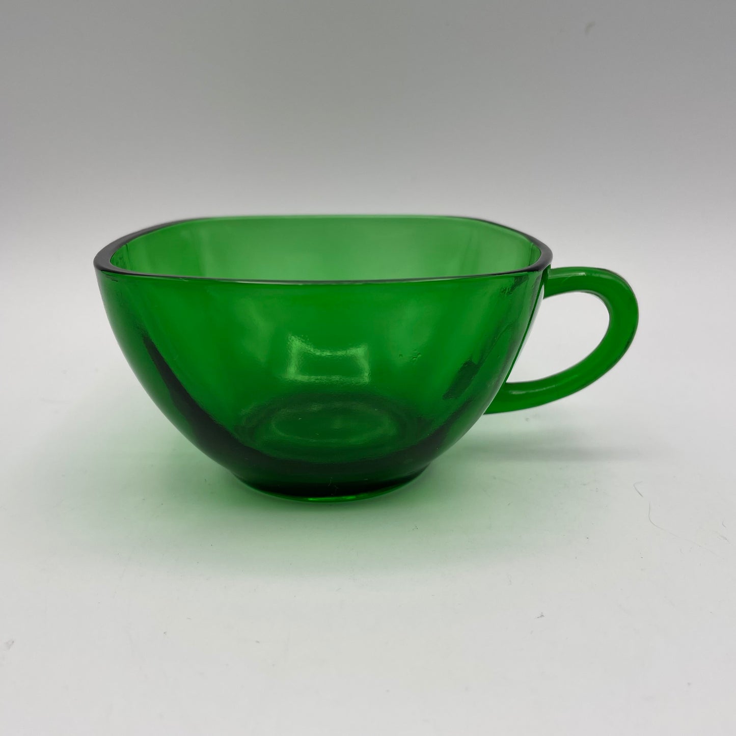 Anchor Hocking Green Charm Cup, Saucer and Cake Plate