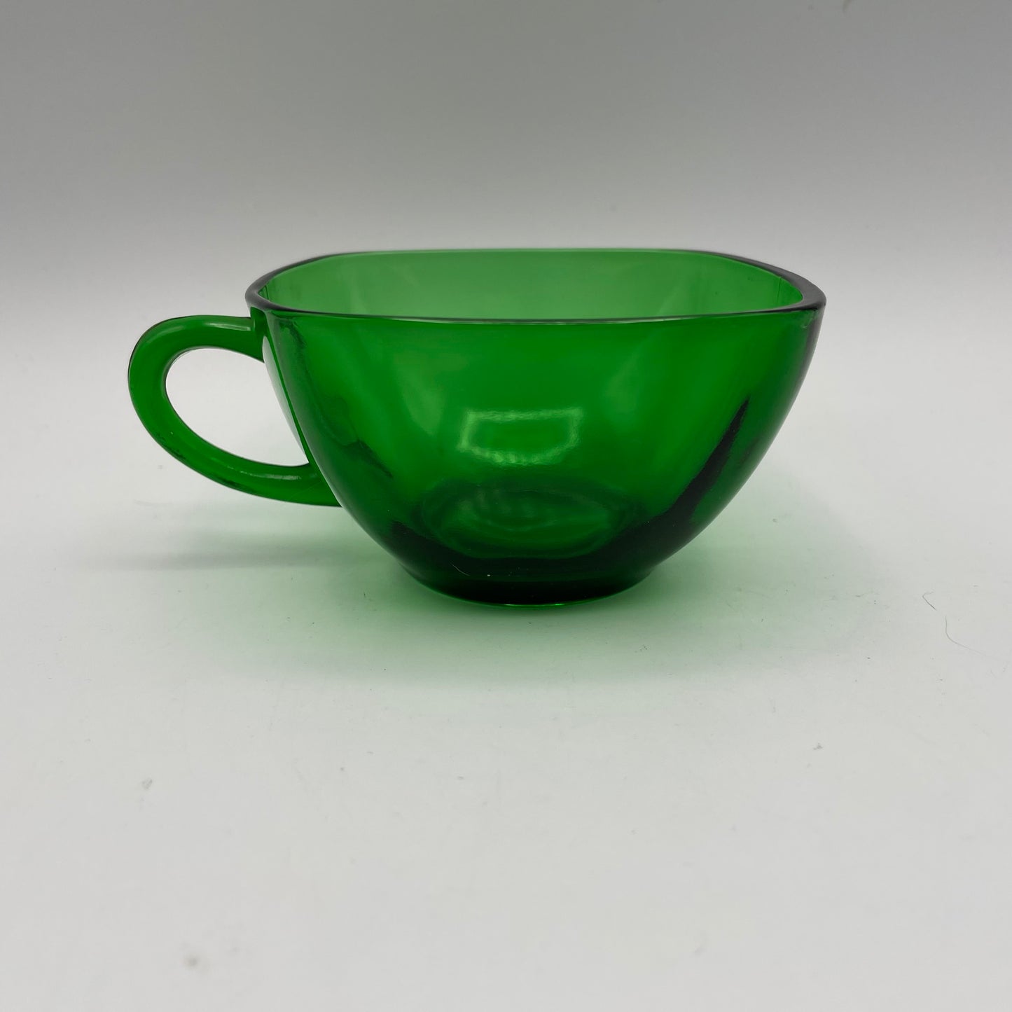 Anchor Hocking Green Charm Cup, Saucer and Cake Plate