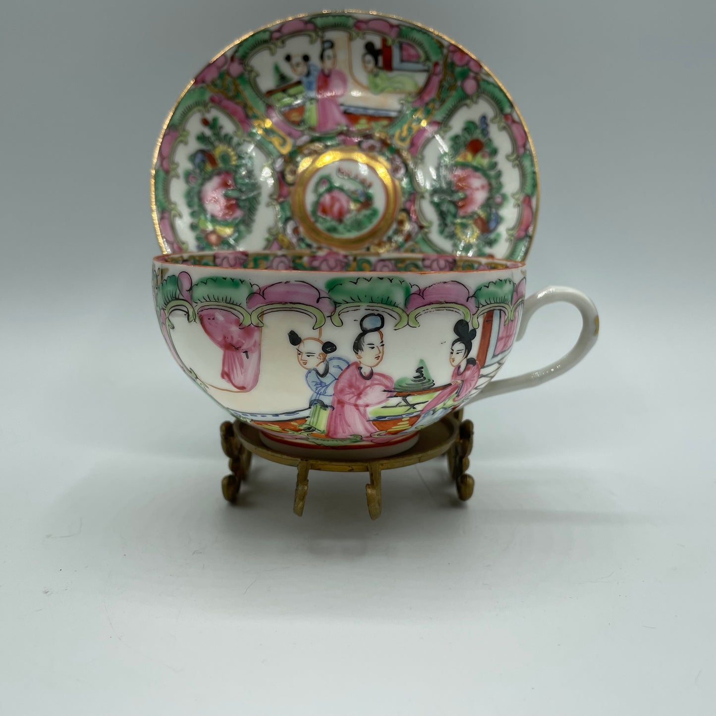 Japanese Porcelain Ware Geisha Design Cup & Saucer