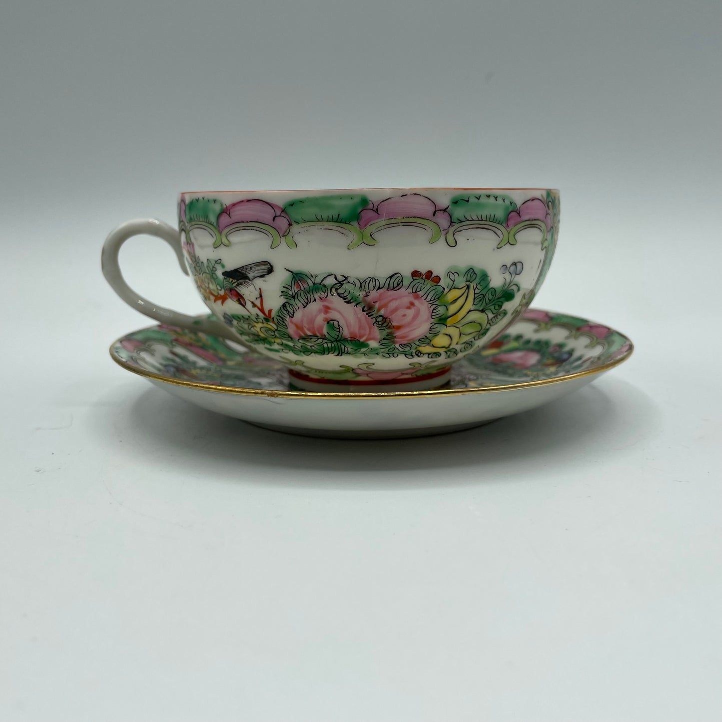 Japanese Porcelain Ware Geisha Design Cup & Saucer