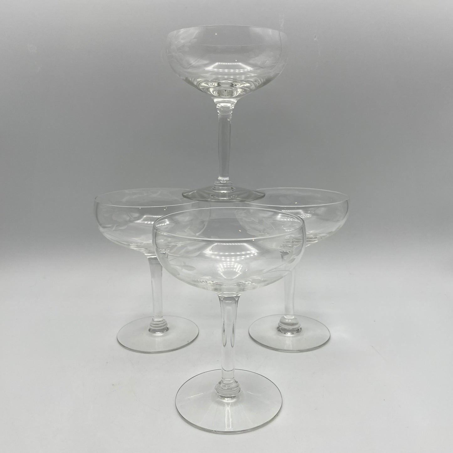 Princess House Champagne/Sherbet Glasses, Heritage Design, Set of 4