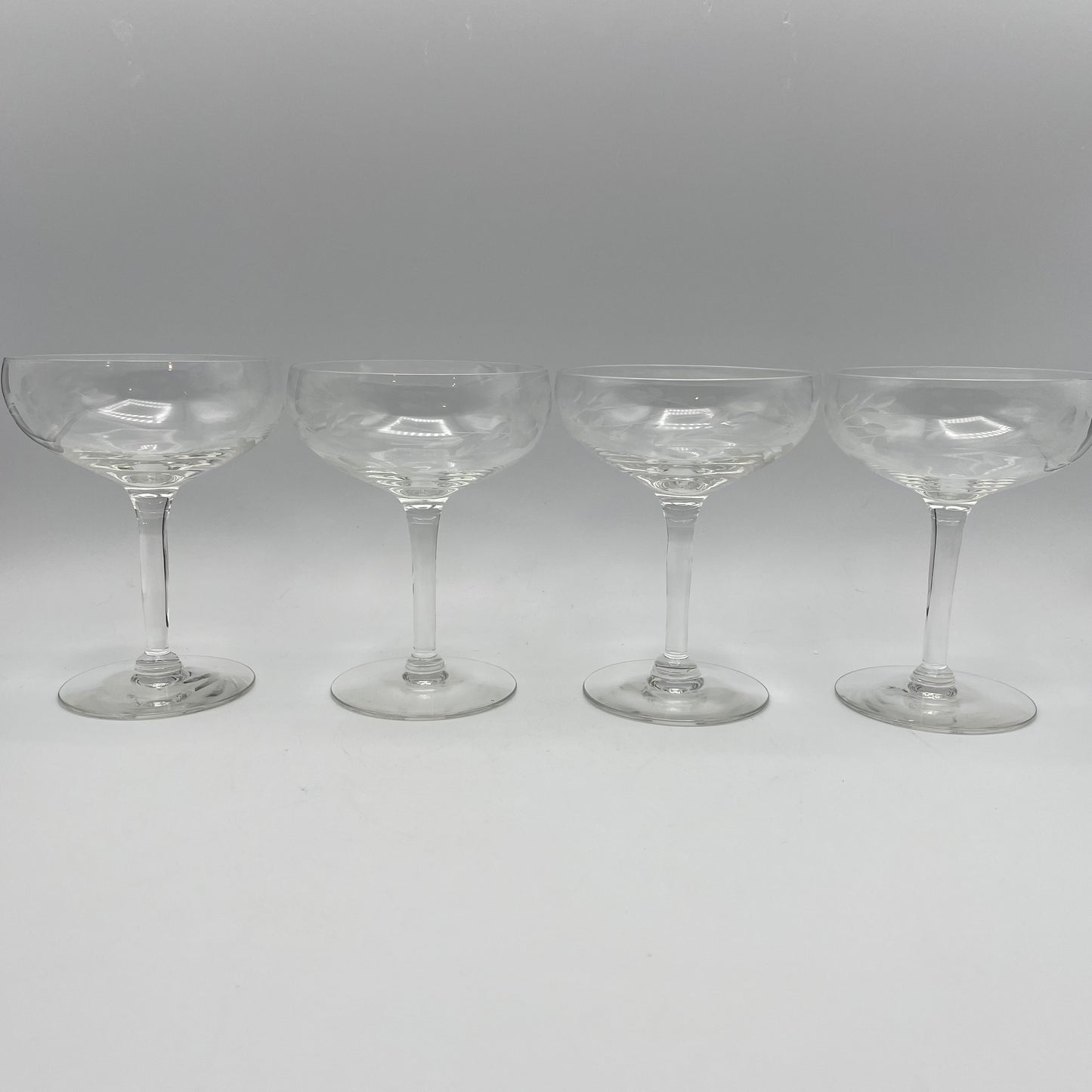 Princess House Champagne/Sherbet Glasses, Heritage Design, Set of 4