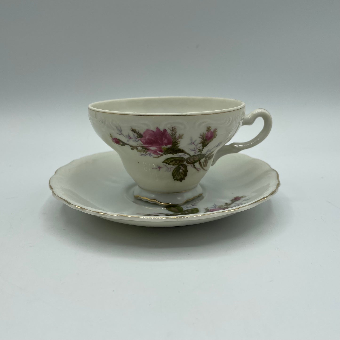Moss Rose Tea Cups, Japan, Set of 3