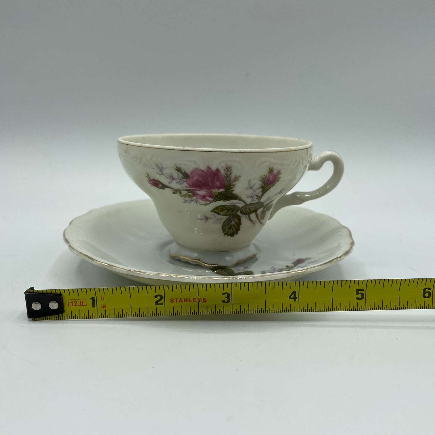Moss Rose Tea Cups, Japan, Set of 3