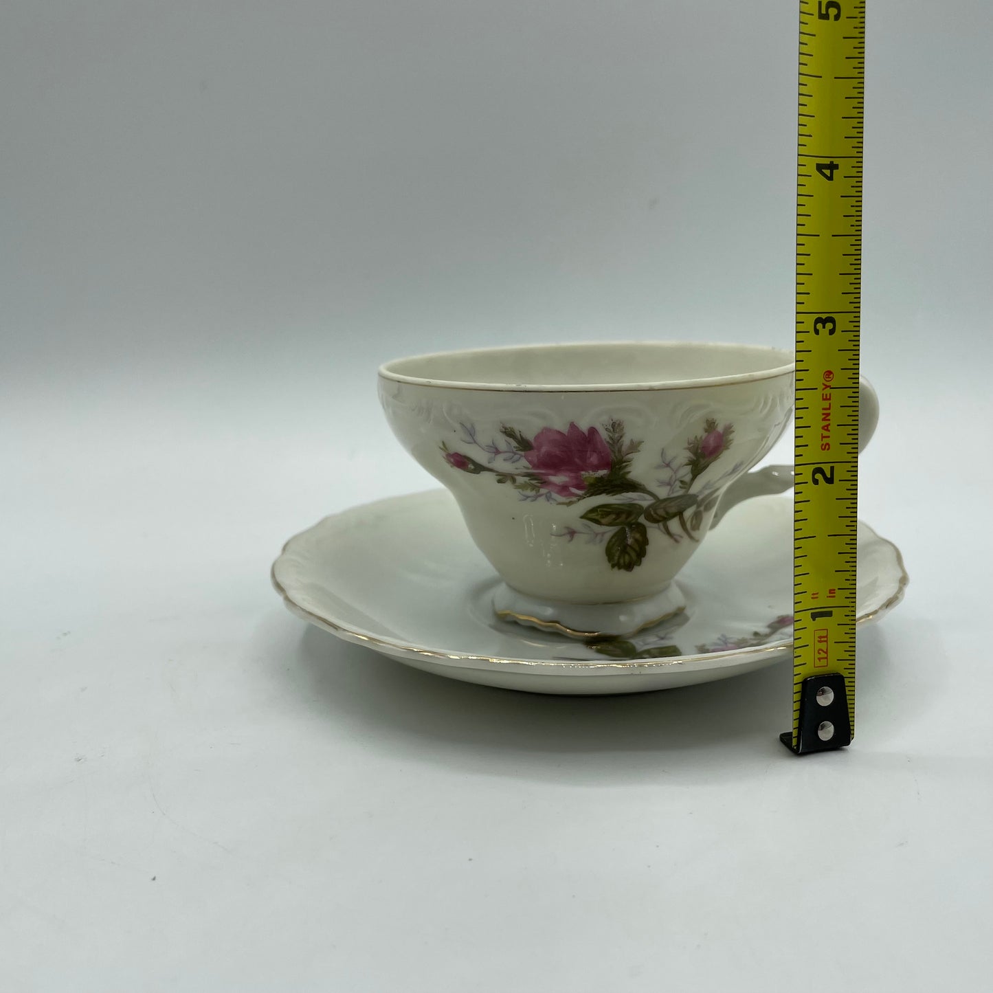Moss Rose Tea Cups, Japan, Set of 3