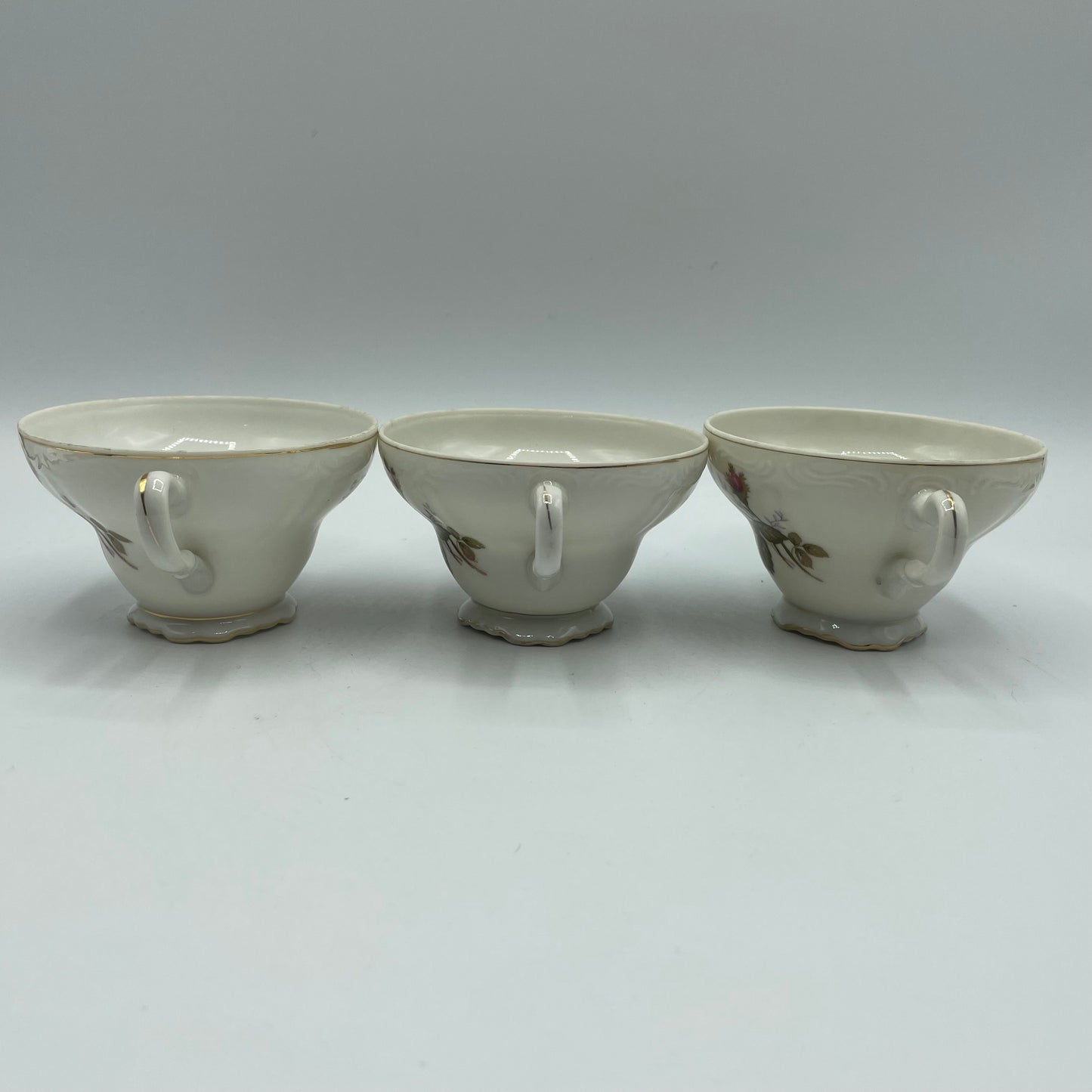 Moss Rose Tea Cups, Japan, Set of 3