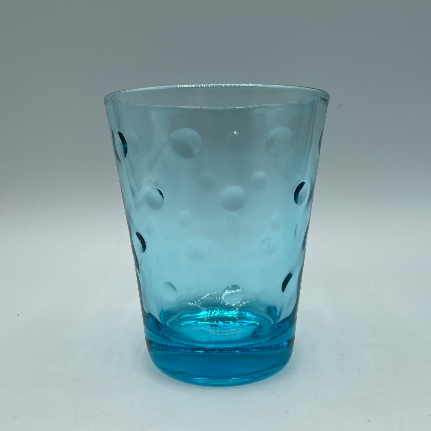 Hazel Atlas Turquoise Blue Capri Dot Small Tumbler, Set of 4