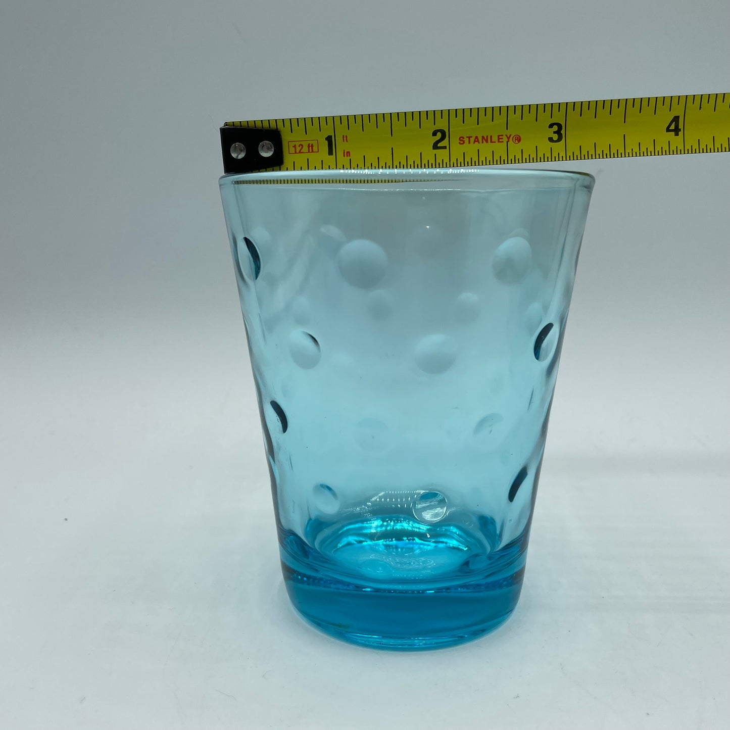 Hazel Atlas Turquoise Blue Capri Dot Small Tumbler, Set of 4