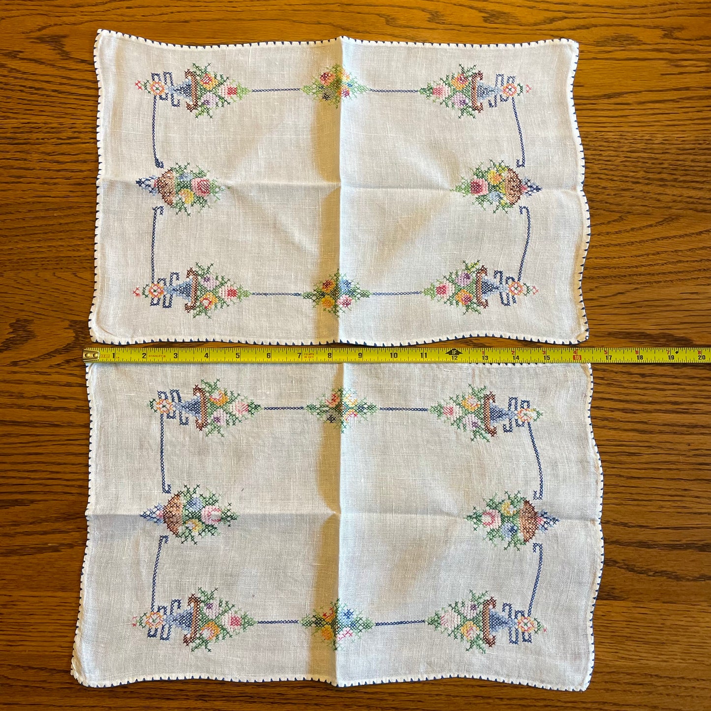 Vintage Embroidered Table Scarf, Set of 2 - Nostalgia 2 Now